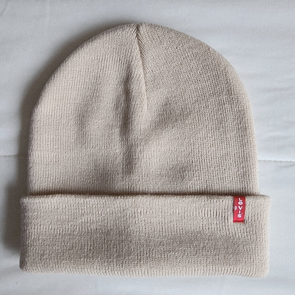 Levi's Beige Knit Beanie Toque Unisex